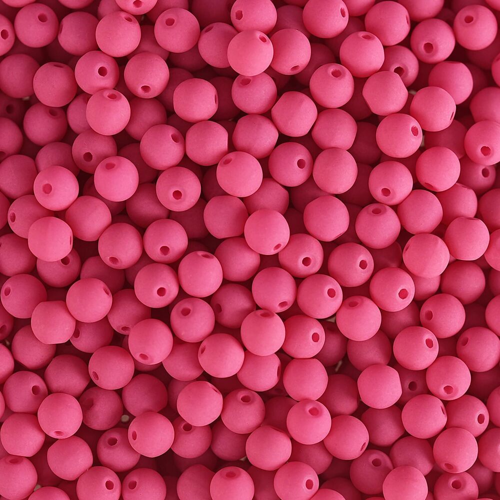 8760 Czech Glass Beads Strand 4mm White Alabaster Velvet Red Lychee, 138pcs